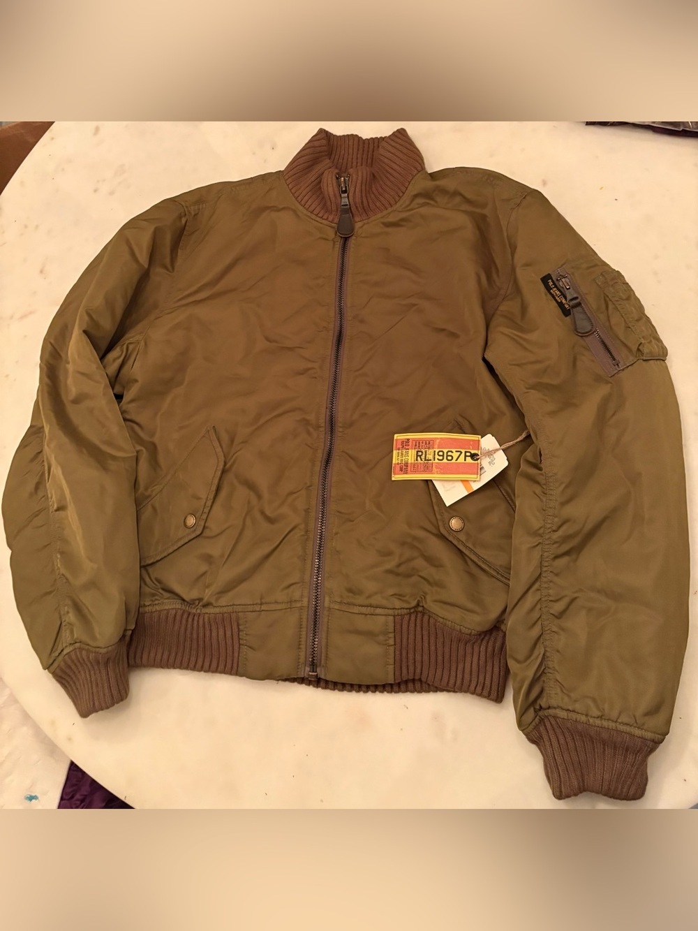 Ralph Lauren Polo Jeans Co. Military Surplus Army Green Bomber Jacket Coat S Vtg - Picture 8 of 8